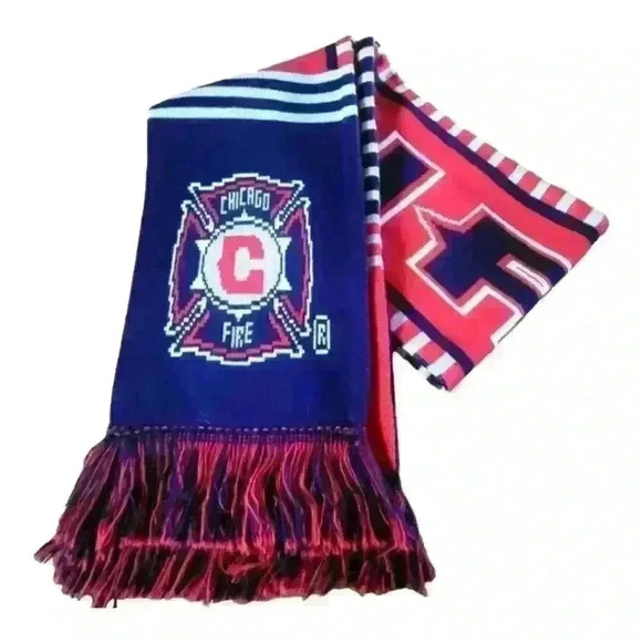 3/$30 Chicago Fire Adidas Orange Blue Gray Nwts Scarf Shawl. - Picture 2 of 5